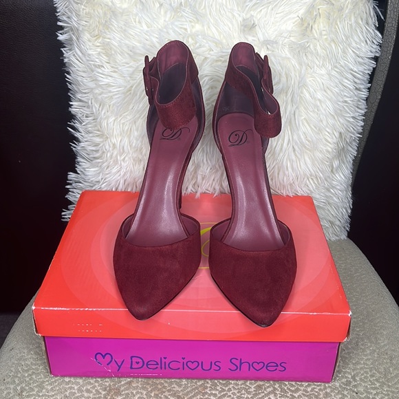 Burgundy woo heels - Picture 3 of 6